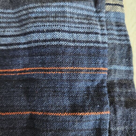 Old Navy Linen Blend Dress Women size Large Pinstripe Shirt Short Lagenlook - Picture 10 of 16